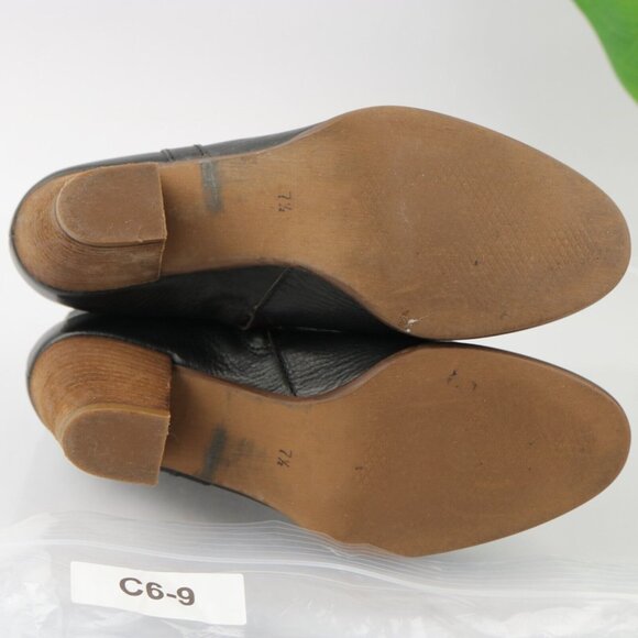 Madewell Womens Billie Boot Size 7.5 Black Leather Block Heel Western Bootie - Picture 9 of 13